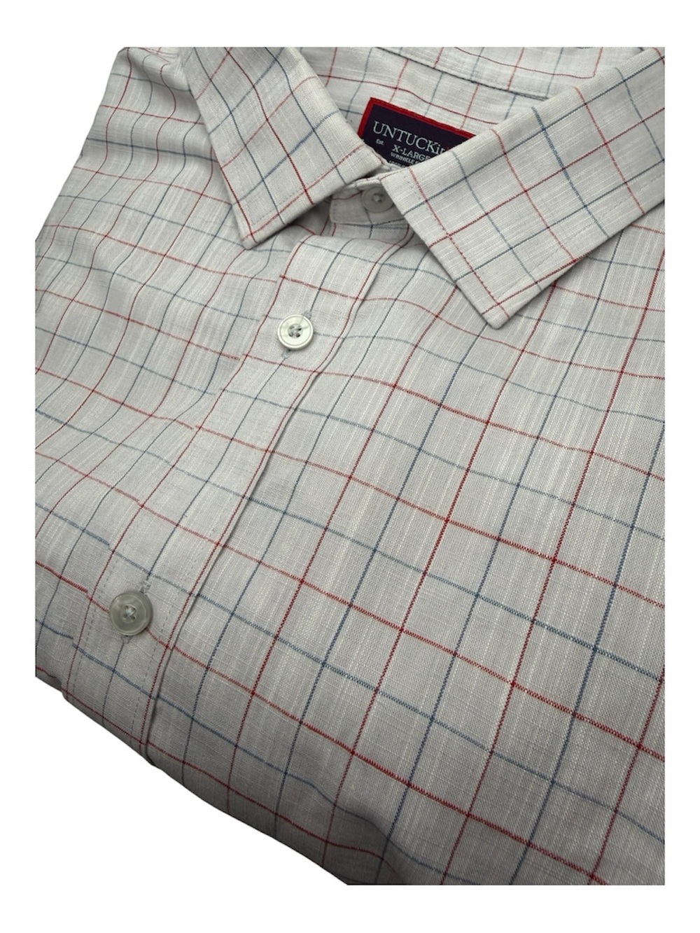 UNTUCKit Size XL Gray Blue And Burgundy Stripes